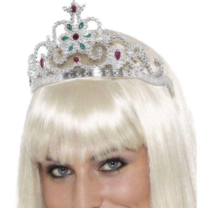 Flower Jewelled Tiara Adult Silver Fairy Princess Costume Accessory 2