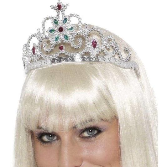 Flower Jewelled Tiara Adult Silver Fairy Princess Costume Accessory 2