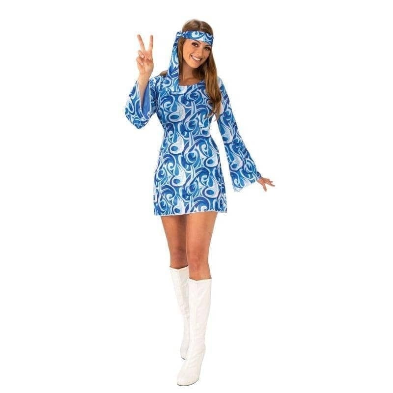 Flower Power Hippy Girl Ladies Costume 1