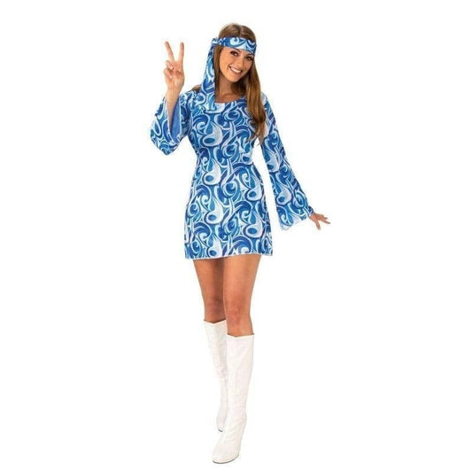 Flower Power Hippy Girl Ladies Costume 1