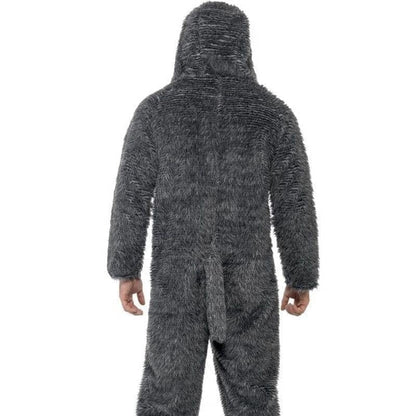 Fluffy Dog Costume Adult Grey Onesie 2