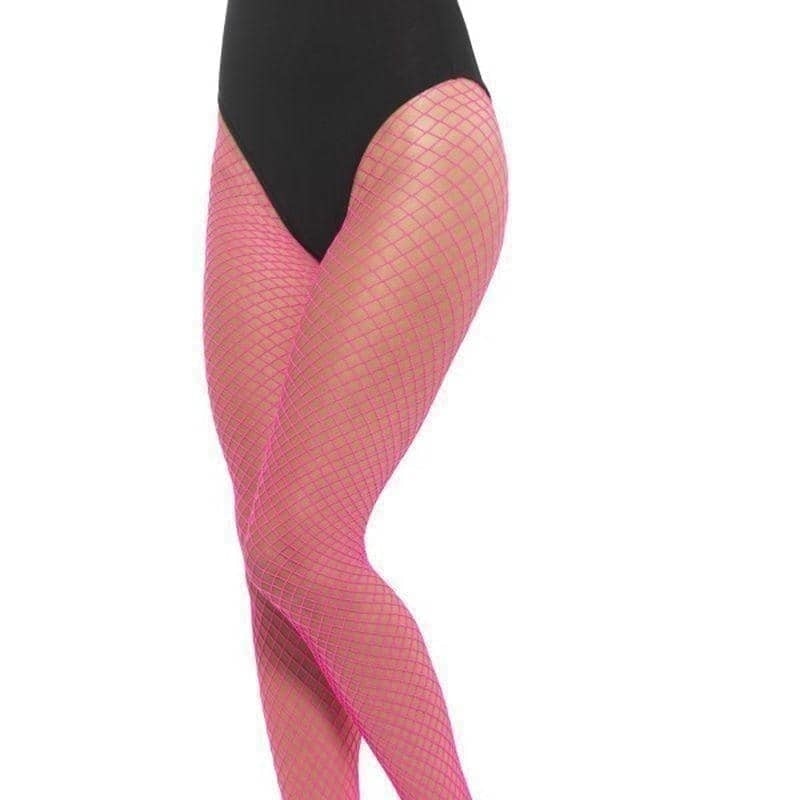 Footless Net Tights Adult Neon Pink_1