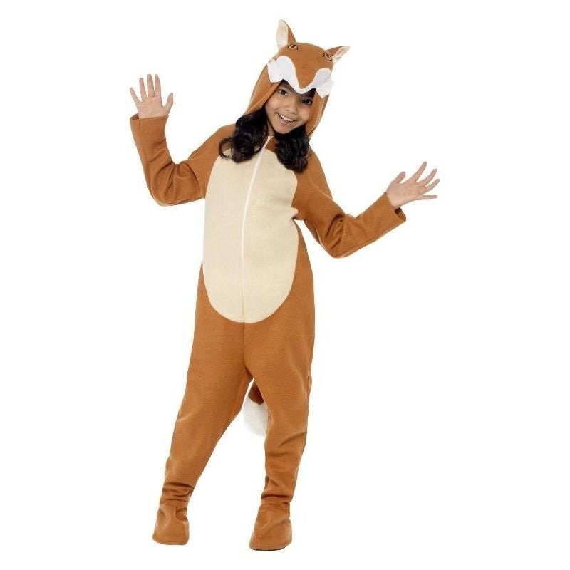 Fox Costume Kids Orange Jumpsuit Hood Tail 1