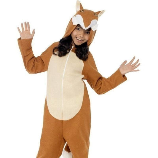 Fox Costume Kids Orange Jumpsuit Hood Tail 2