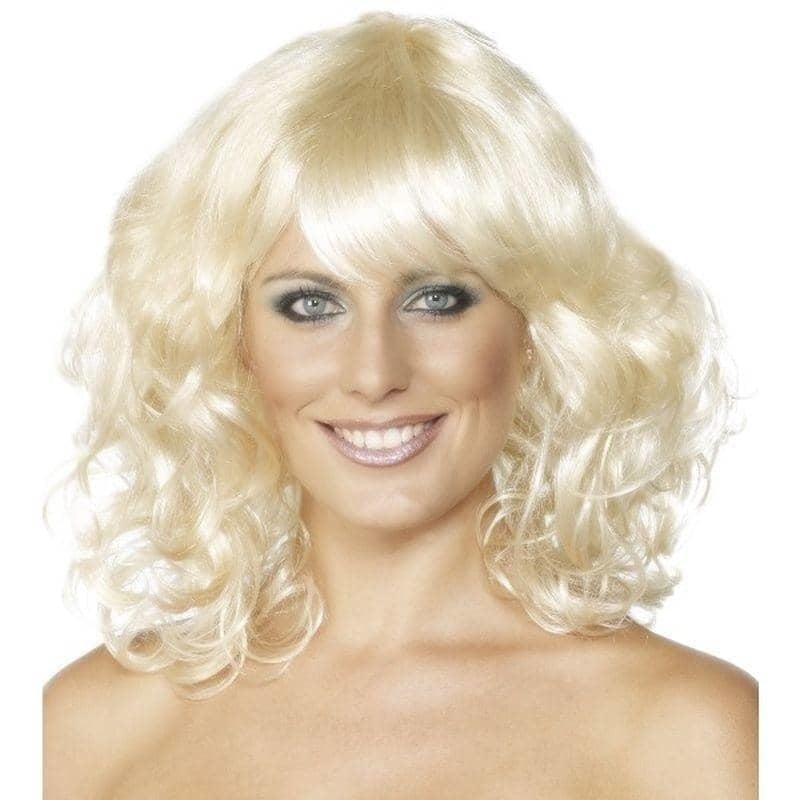 Foxy Wig Adult Blonde Wavy Mid Length Costume Accessory 1
