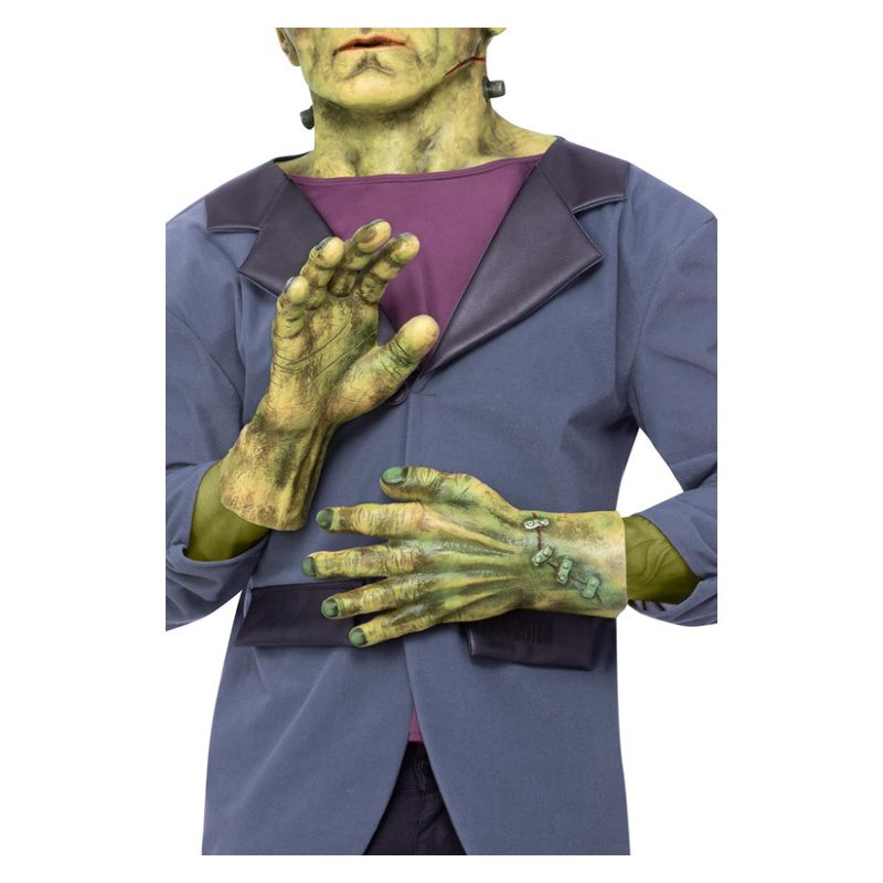 Frankenstein Latex Gloves Adult Green Universal Monsters_1