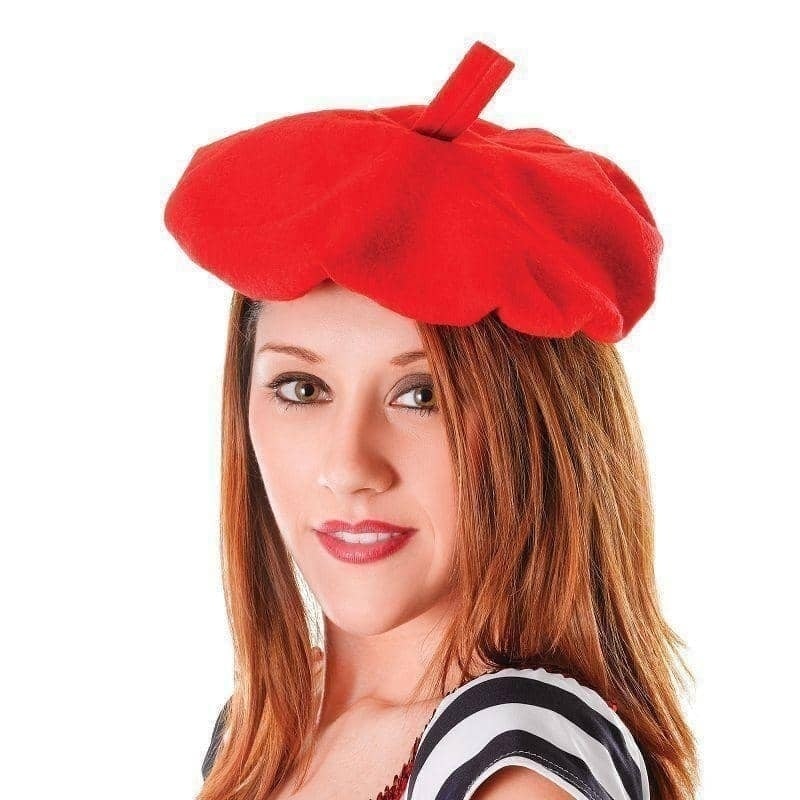 French Beret Red Hat Costume Accessory_1