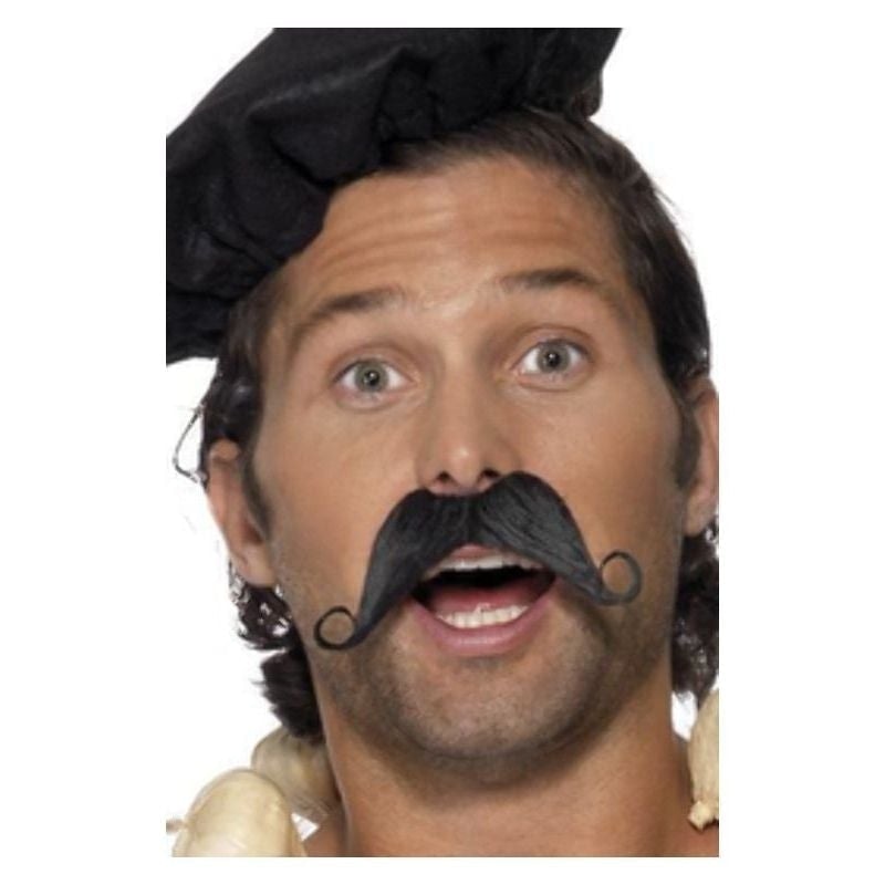 Frenchman Moustache Adult Black Self Adhesive Costume Accessory 1
