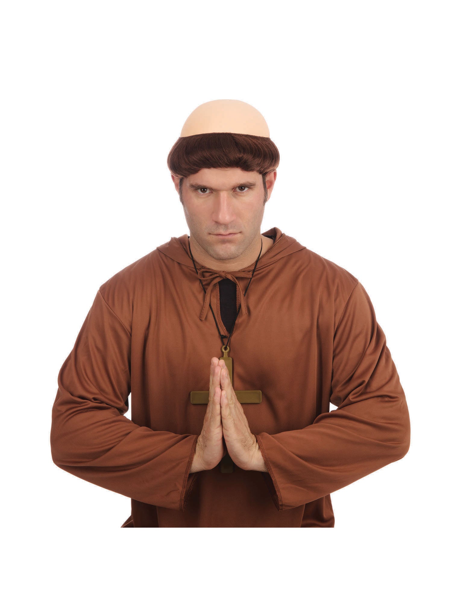 Friar Tuck Bald Headpiece Monk Wig with Short Hair 1