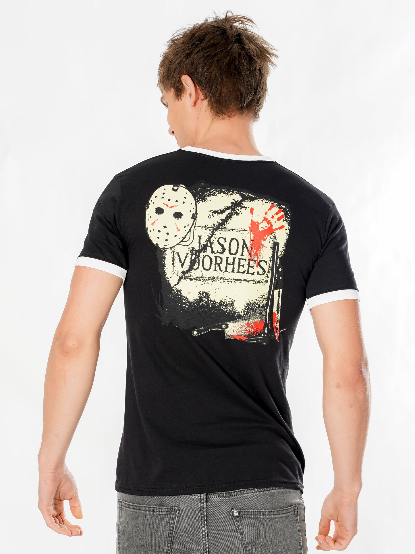 Friday The 13th Life Ring Mask Reverse T Shirt 2