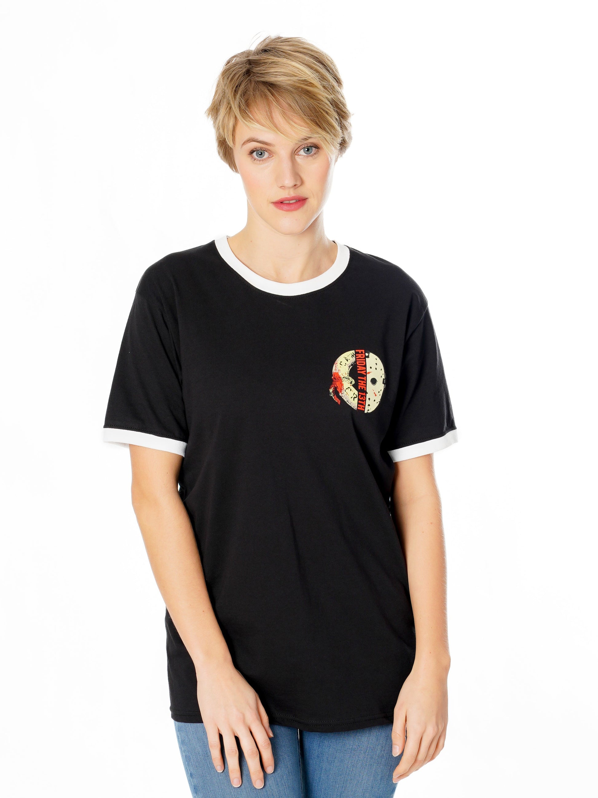 Friday The 13th Life Ring Mask Reverse T Shirt 5