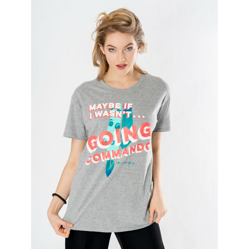 Friends Grey Marl Commando T-Shirt Adult 1