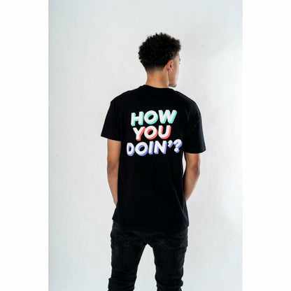 Friends Mens Black How You Doin? T-Shirt Adult 2