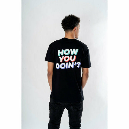 Friends Mens Black How You Doin? T-Shirt Adult 2