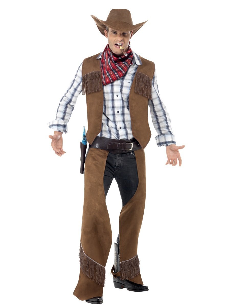 Fringe Cowboy Costume Adult Brown_4