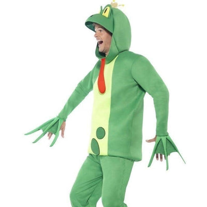 Frog Prince Costume Top with Attached Gloves Adult Green 4