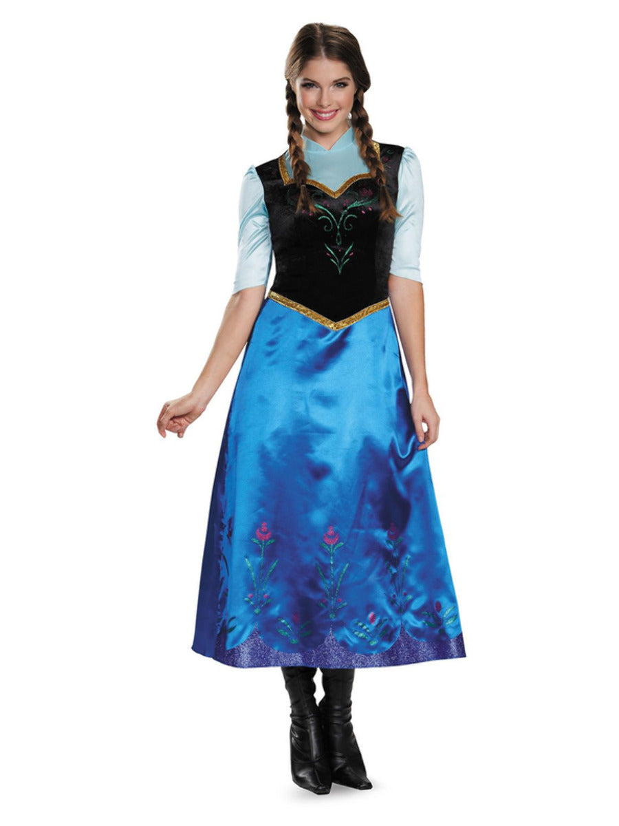 Disney Frozen Anna Travelling Classic Costume Adult Dress with Detachable Cape 2