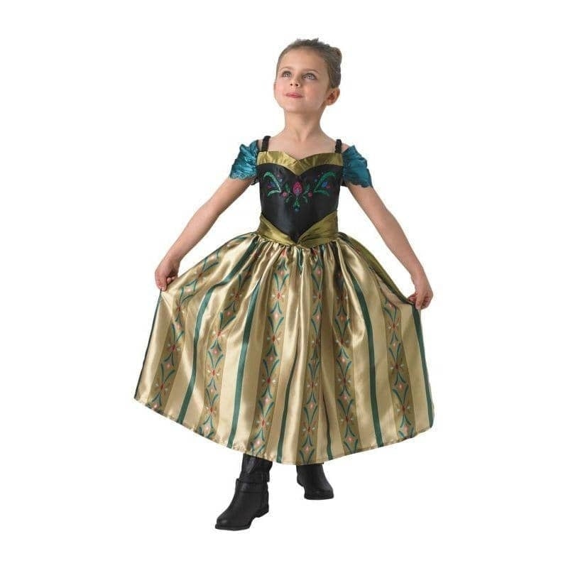 Frozen Disney Princess Anna Coronation Fancy Dress Girls Costume Party_1