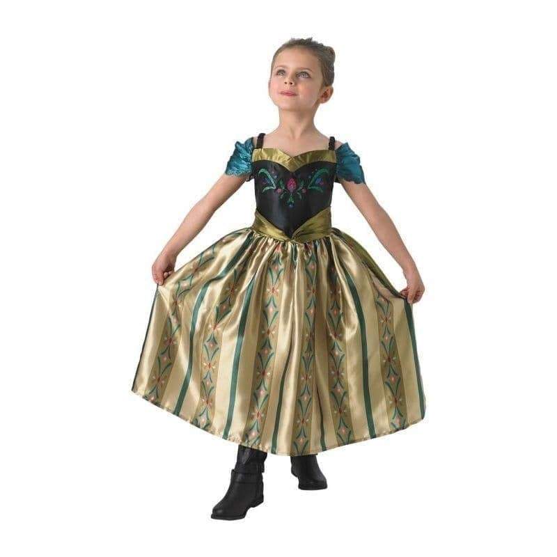 Frozen Disney Princess Anna Coronation Fancy Dress Girls Costume Party 1