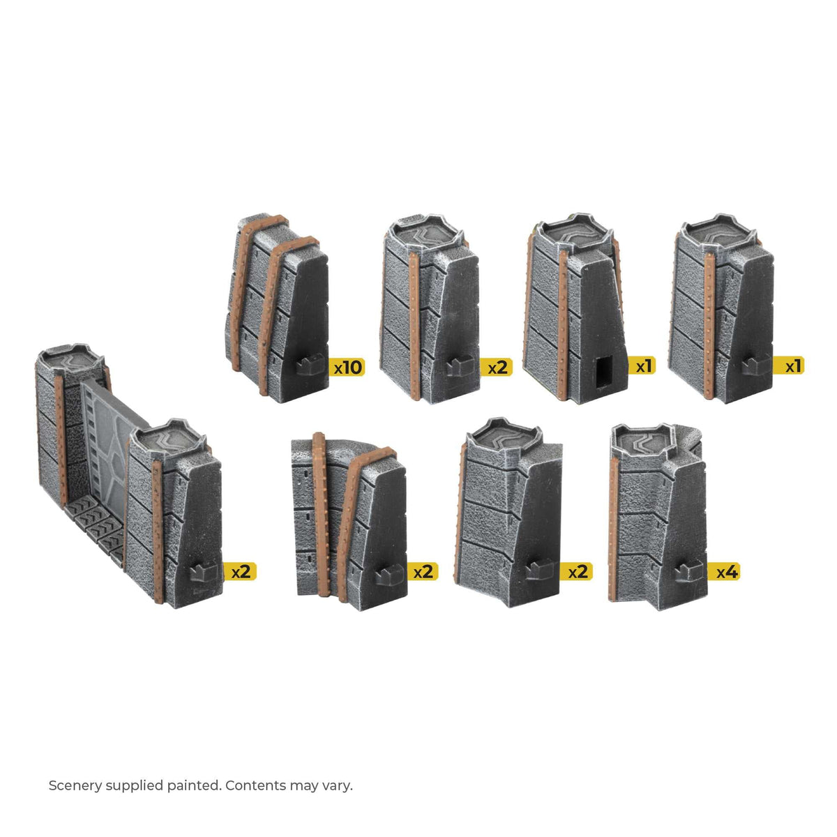 Hextech Tabletop Ready Painted Terrain: Trinity City Walls - Grey 3