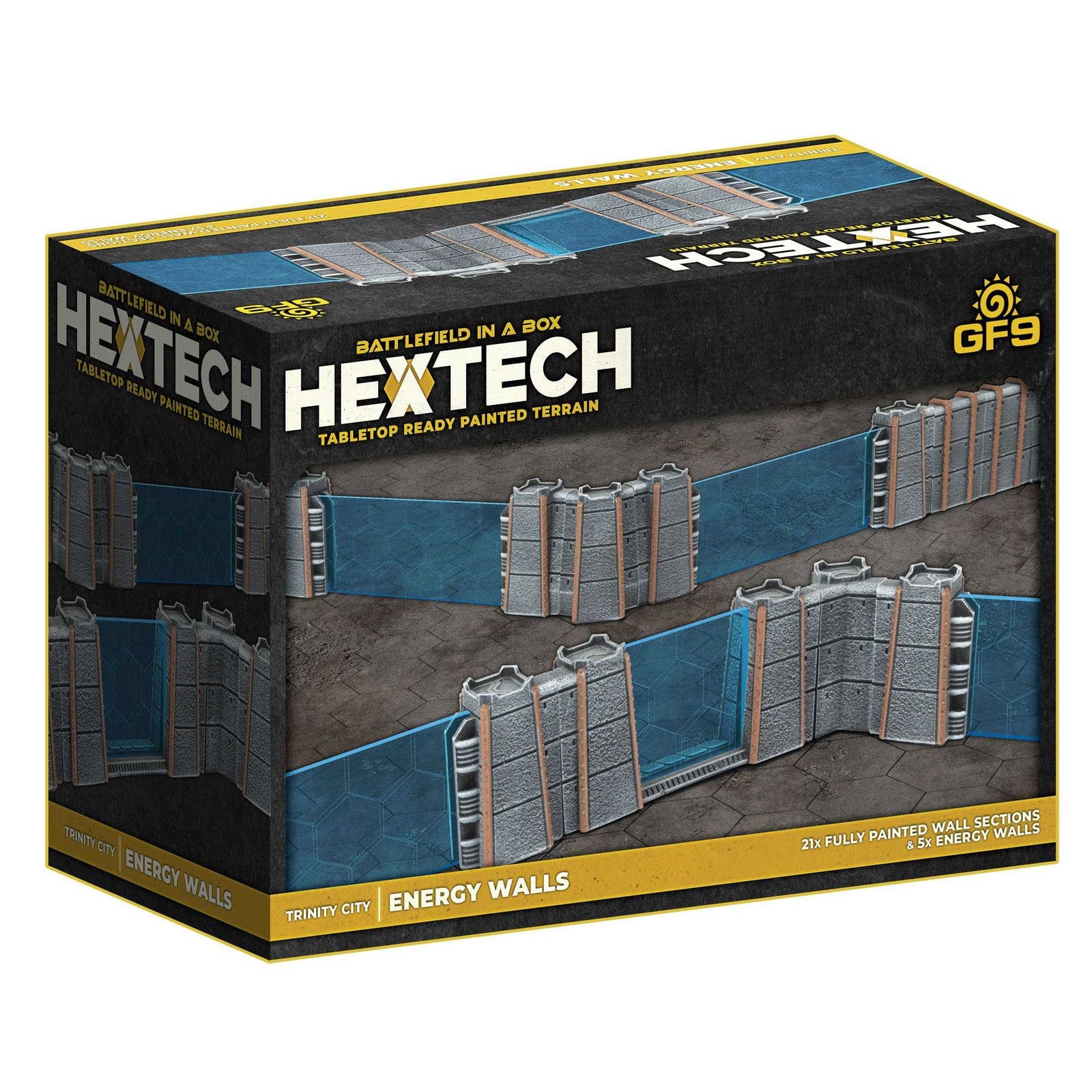 Tabletop Ready Painted Terrain: Trinity City Energy Walls - Grey/Blue 1