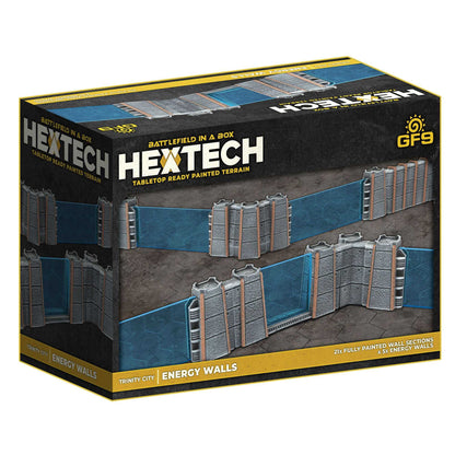 Tabletop Ready Painted Terrain: Trinity City Energy Walls - Grey/Blue 1