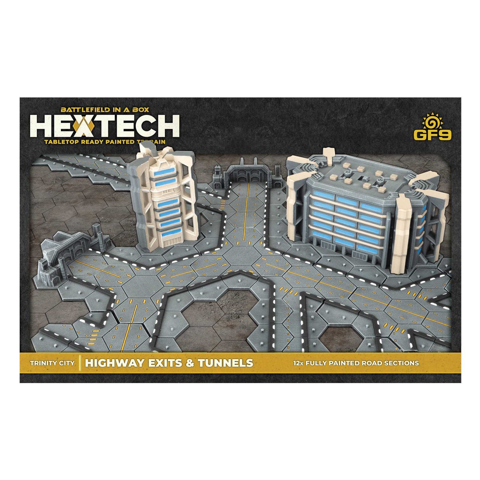 Hextech Tabletop Ready Painted Terrain: Trinity City Highway Exits and Tunnels 2