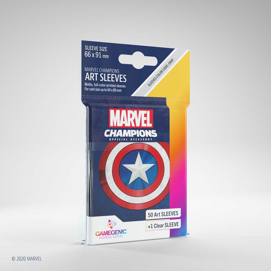 Marvel Champions Art Sleeves Captain America 50 Ct Card Sleeve 1
