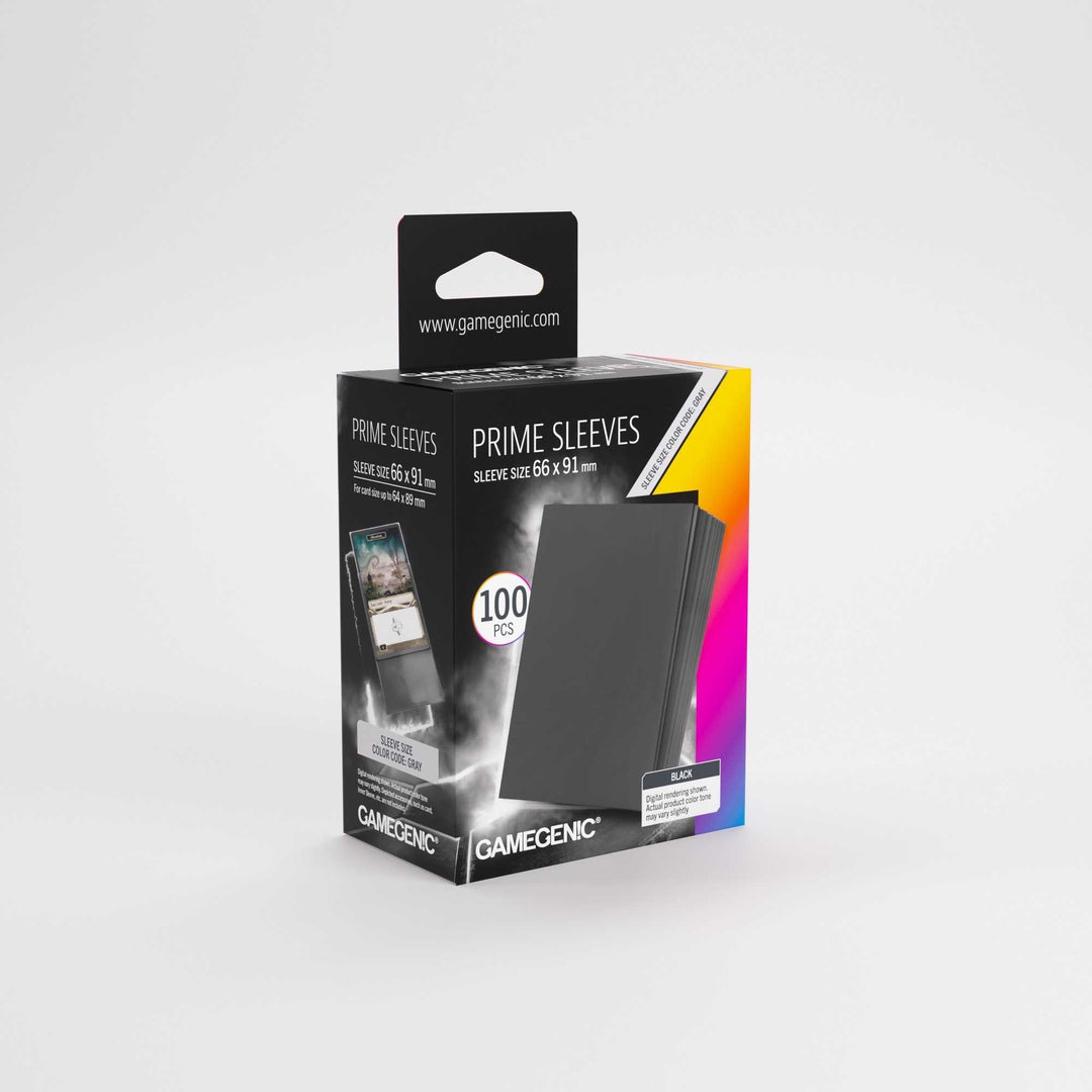 Gamegenic Prime Sleeves Black 66x91 Card Game Accessory