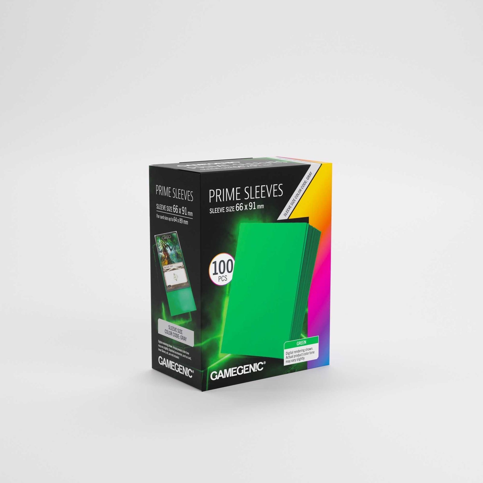 Gamegenic Prime Sleeves Green 66x91 100 Count Card Game Accessory