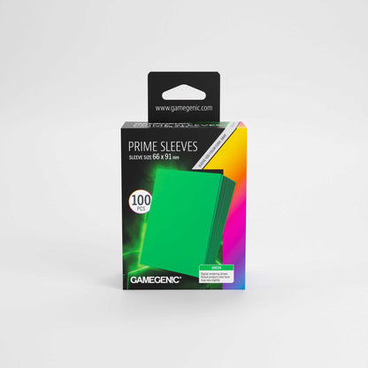 Gamegenic Prime Sleeves Green 66x91 100 Count Card Game Accessory