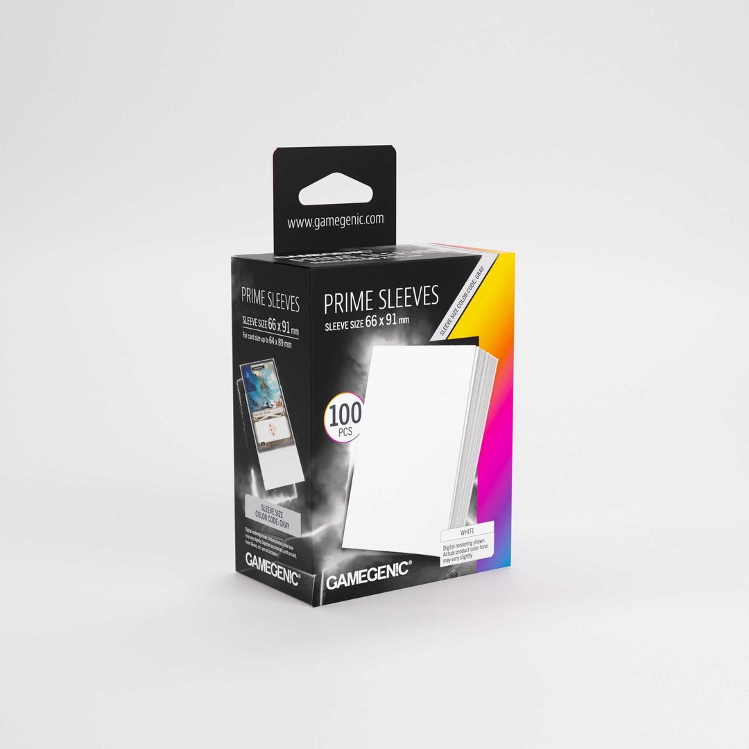 Gamegenic Prime Sleeves White 66x91 100 Count Card Game Accessory