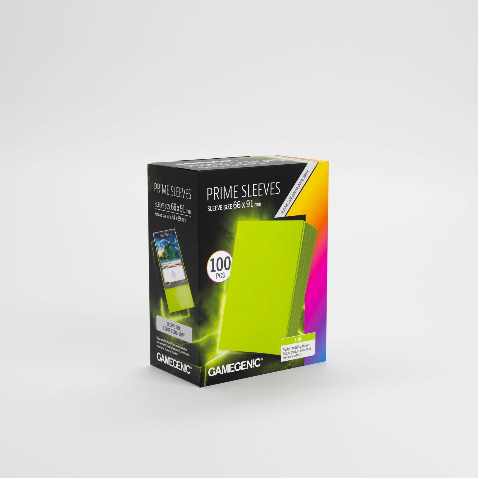 Gamegenic Prime Sleeves Lime 66x91 100 Count Card Game Accessory
