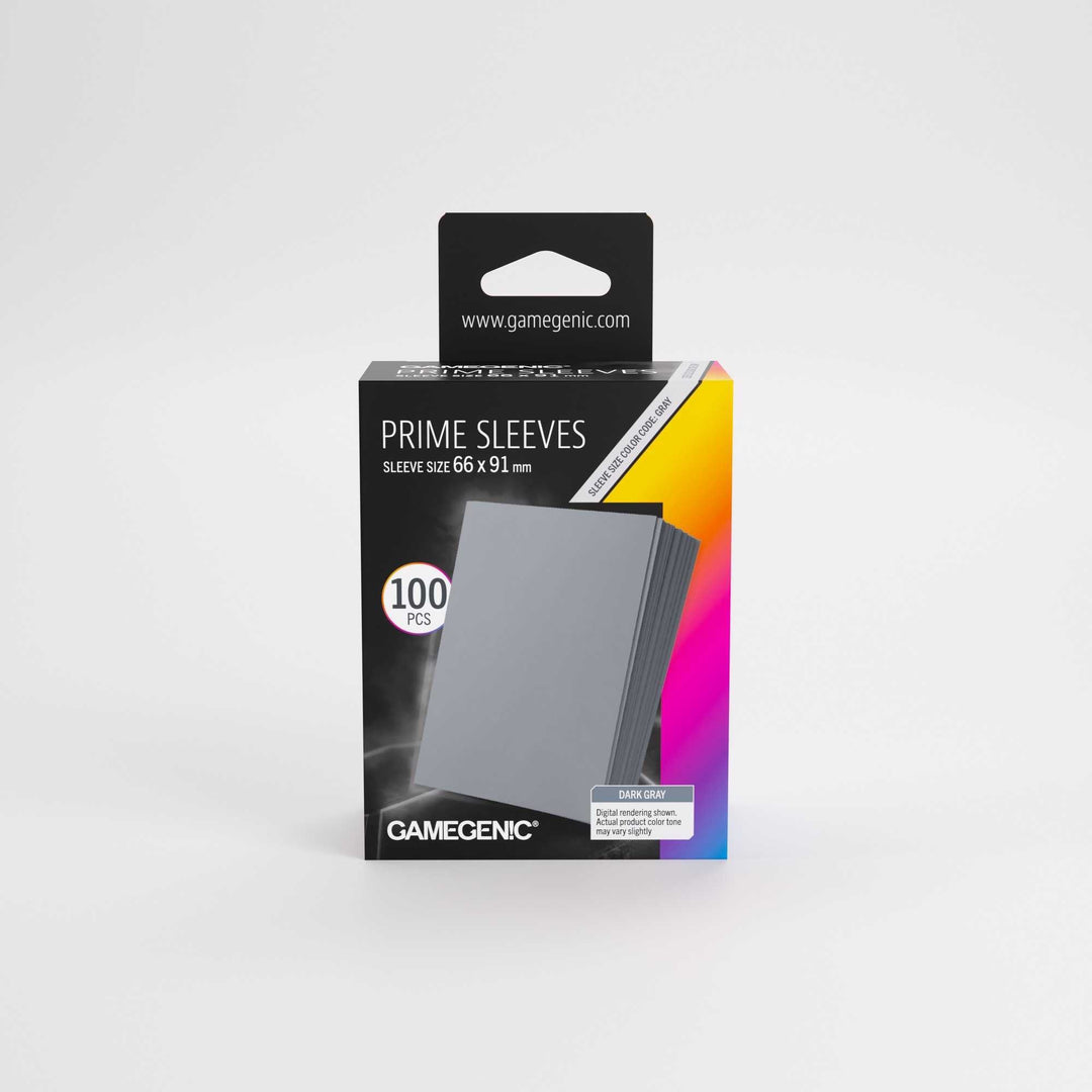 Gamegenic Prime Sleeves Dark Gray 66x91 100 Count Card Game Accessory