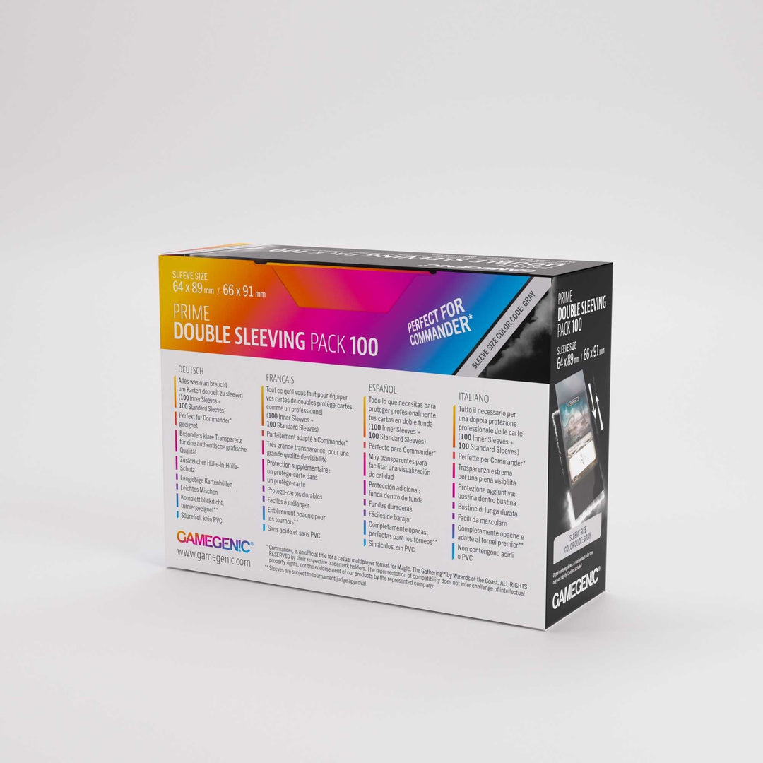 Gamegenic Prime Double Sleeving Pack 66x91 100 Count Card Game Accessory
