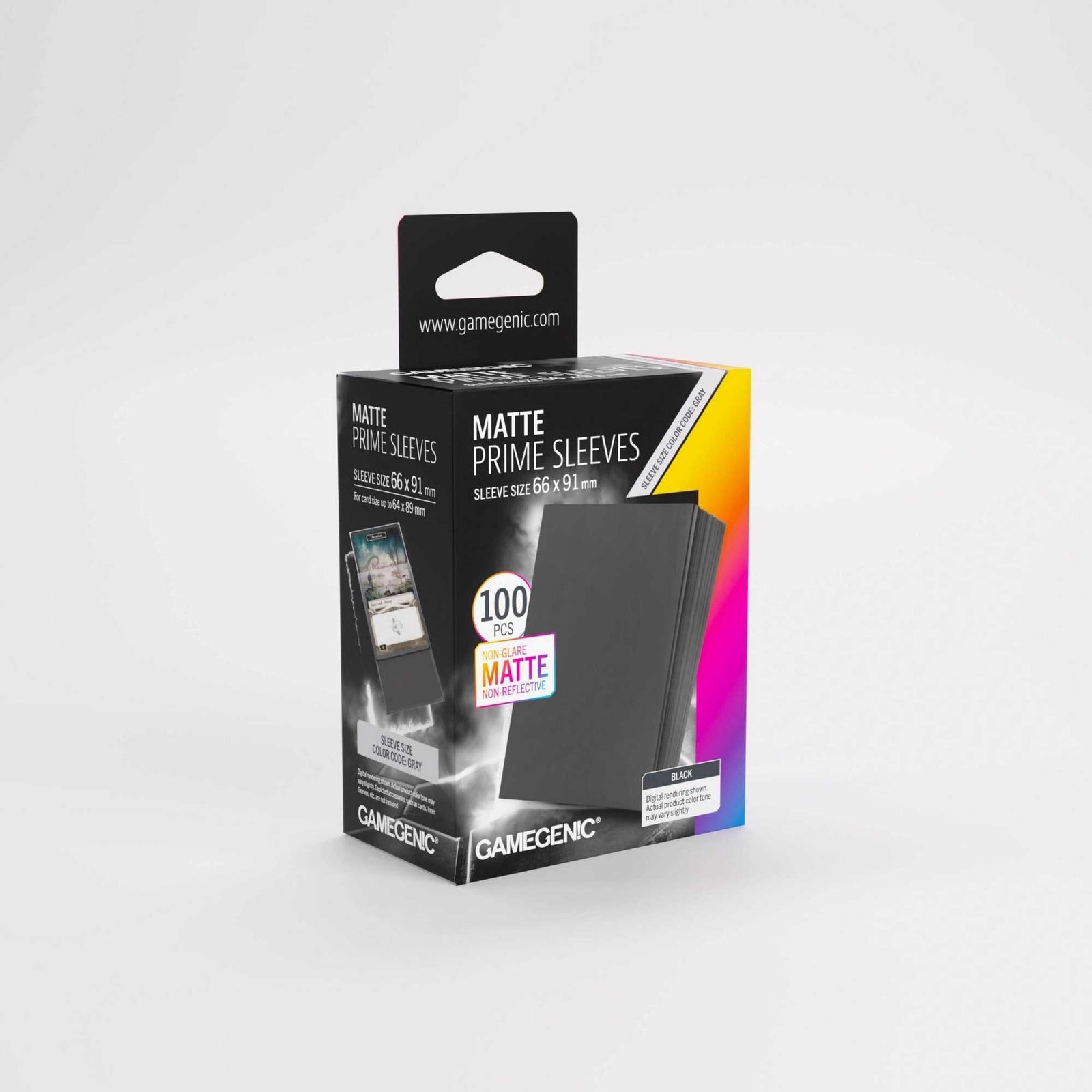 Gamegenic Matte Prime Sleeves Black 66x91 100 Count Card Game Accessory