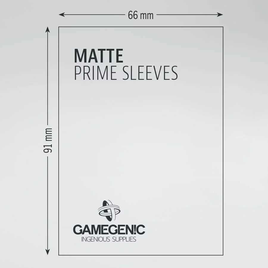 Gamegenic Matte Prime Sleeves Black 66x91 100 Count Card Game Accessory