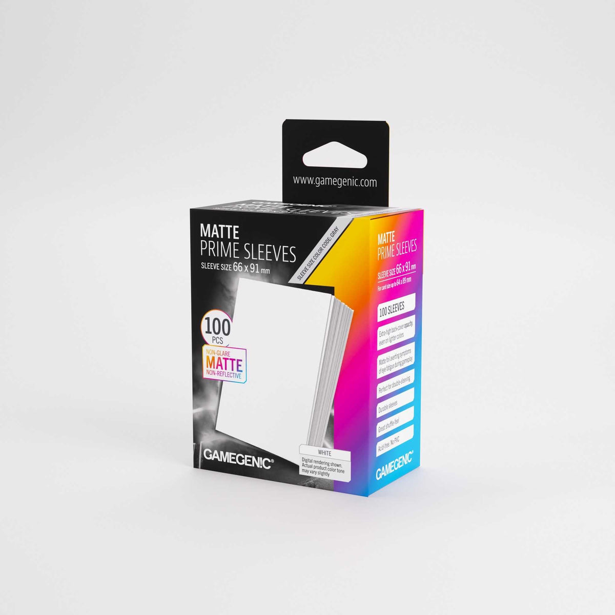 UNIT Gamegenic Matte Prime Sleeves White 66x91 100 ct Gaming Accessory 2
