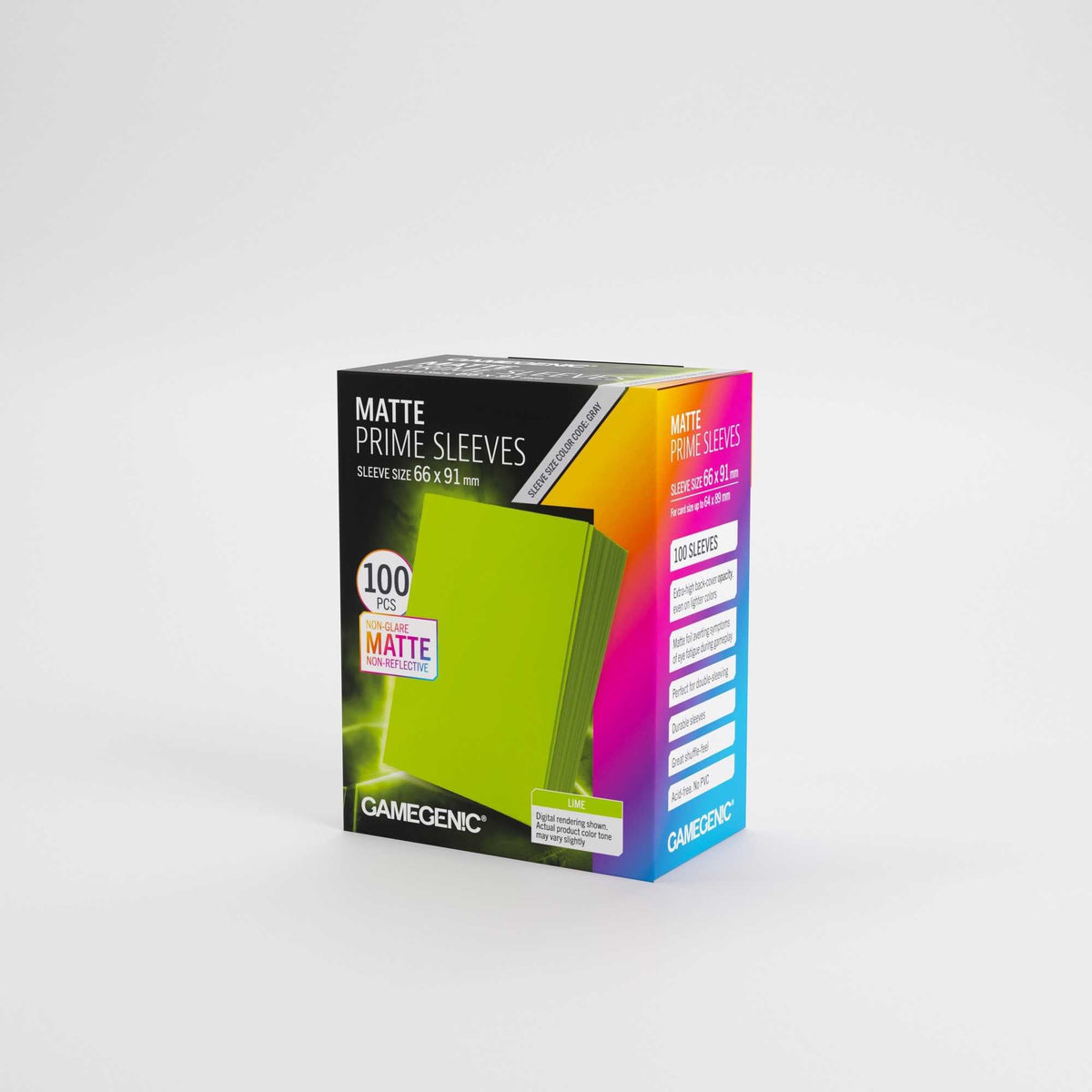 UNIT Gamegenic Matte Prime Sleeves Lime 66x91 100 ct Gaming Accessory 4