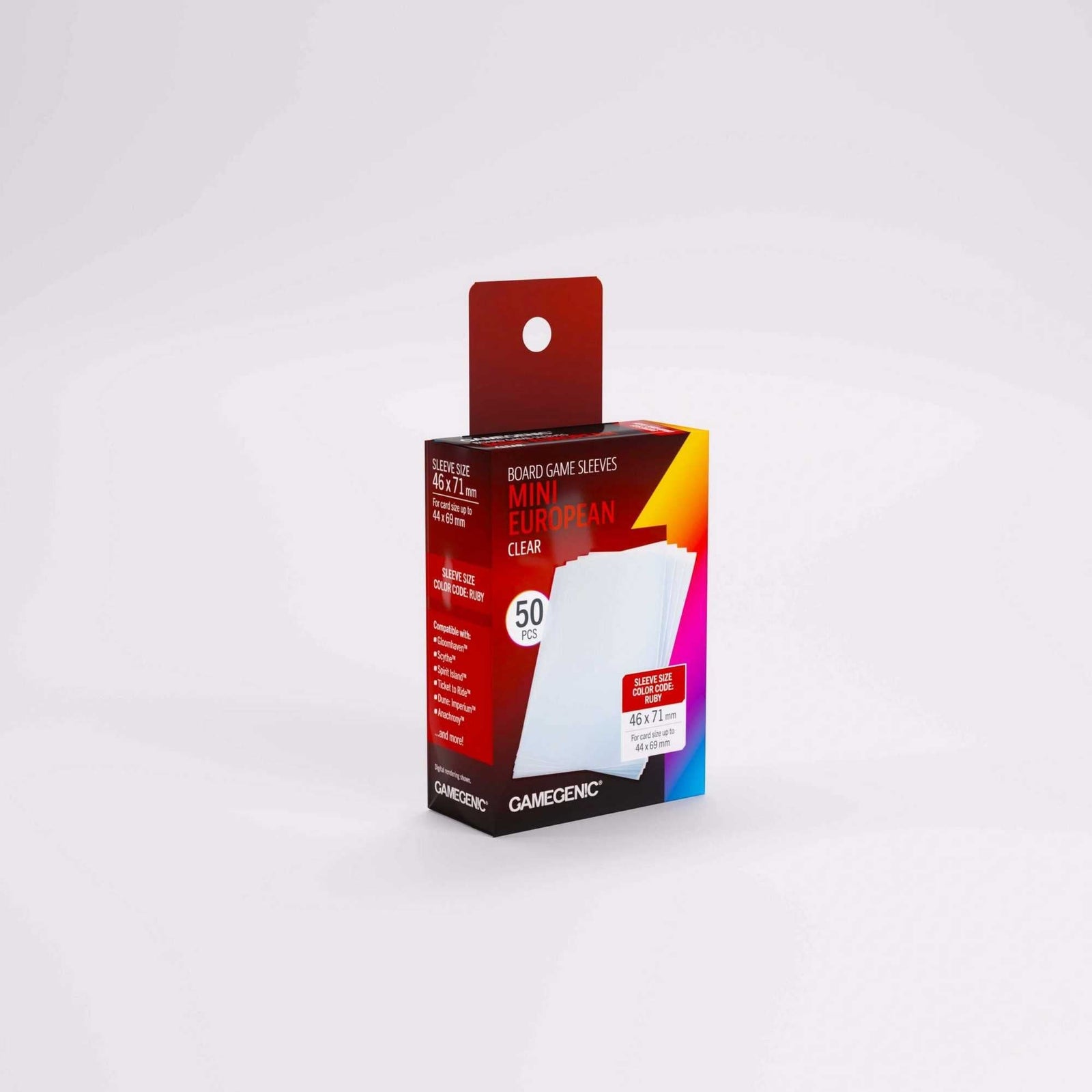 Gamegenic Board Game Sleeves Mini European Clear 46 x 71 mm Board Game Accessory