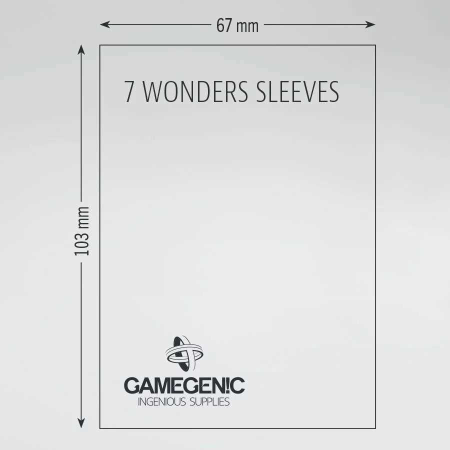 Gamegenic Board Game Sleeves 7 Wonders Clear 67 x 103 mm Board Game Accessory