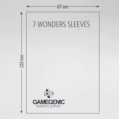 Gamegenic Board Game Sleeves 7 Wonders Clear 67 x 103 mm Board Game Accessory