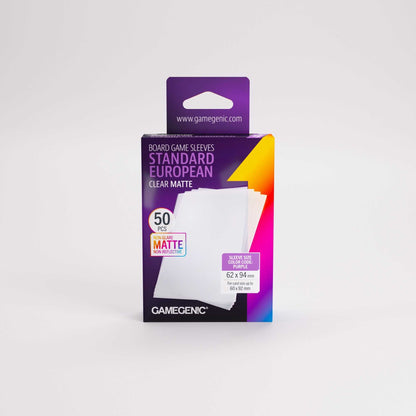 UNIT Gamegenic Board Game Sleeves Standard European Clear Matte 50 ct Gaming Accessory 1