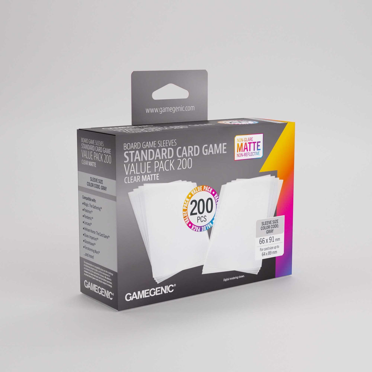 UNIT Gamegenic Matte Sleeves Standard Card Game Size Value Pack 200 ct Gaming Accessory 3