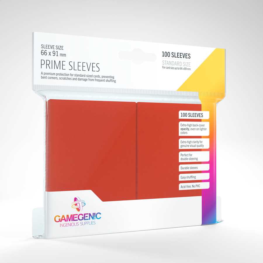Prime Sleeves Red 100 Card Sleeve by Gamegenic 1