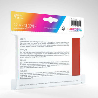 Prime Sleeves Red 100 Card Sleeve by Gamegenic 2
