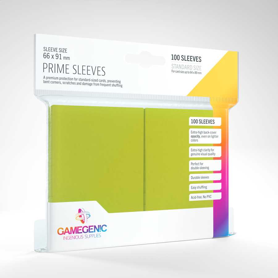 Prime Sleeves Lime 100 Card Sleeve by Gamegenic 1