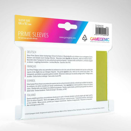 Prime Sleeves Lime 100 Card Sleeve by Gamegenic 2