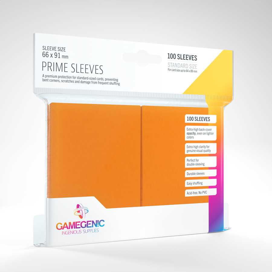 Prime Sleeves Orange 100 Card Sleeve by Gamegenic 1