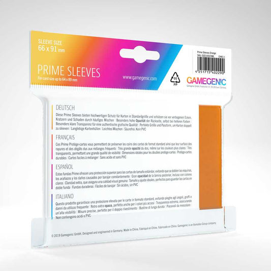Prime Sleeves Orange 100 Card Sleeve by Gamegenic 2